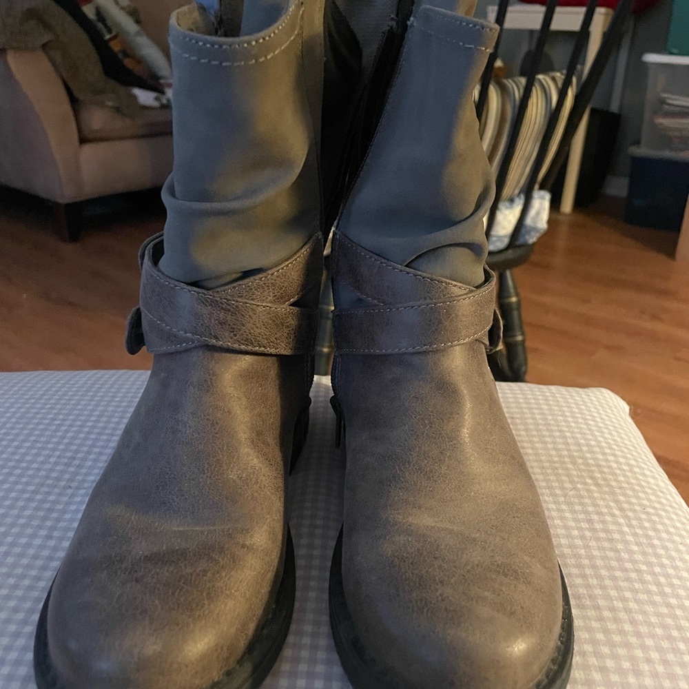 Carlos Santana Gray Combat & Moto Boots
